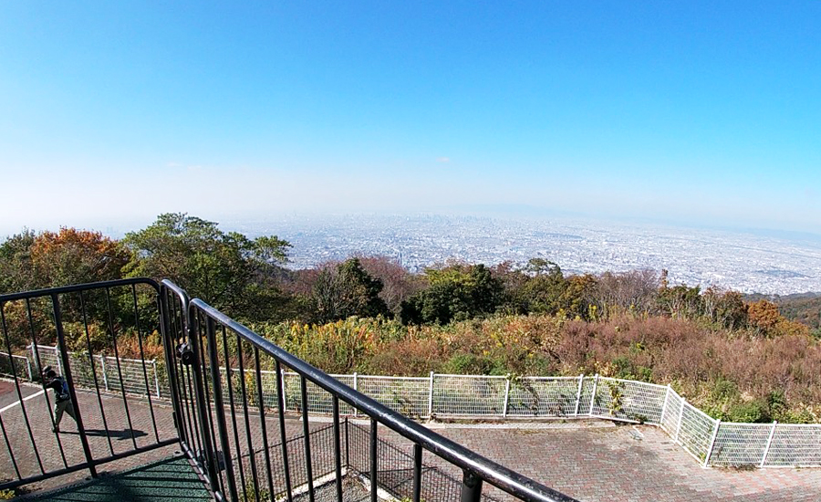 生駒山上遊園地からの大阪を一望できる景色