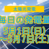 家庭用5.5kwの太陽光発電の毎日の発電量【2022年5月1日(日)～5月7日(土)】