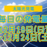 毎日の発電量2022年12月18日～12月24日