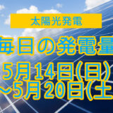 家庭用5.5kwの太陽光発電の毎日の発電量【2023年5月14日(日)～5月20日(土)】