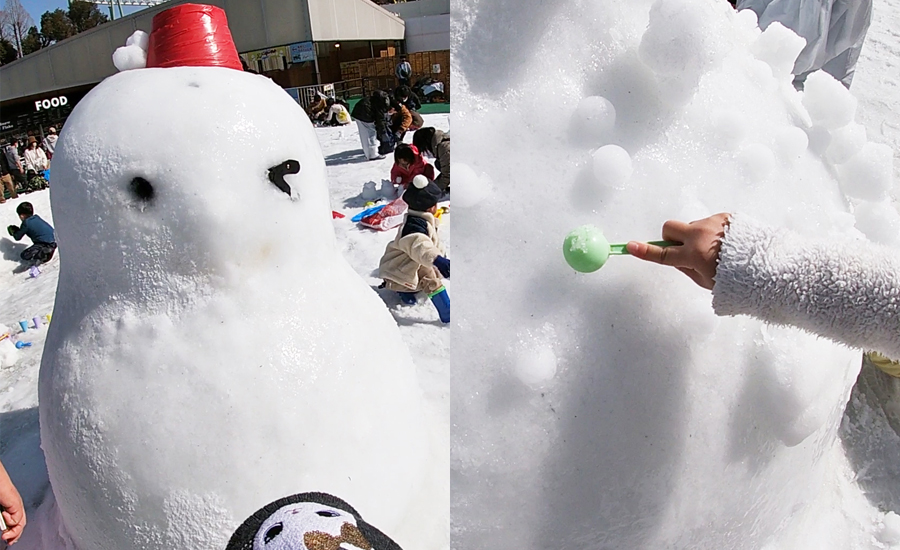 雪遊びの広場は大阪ではまず見ることのできない一面の雪2