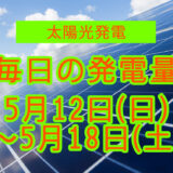 家庭用5.5kwの太陽光発電の毎日の発電量【2024年5月12日(日)～5月18日(土)】