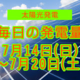 家庭用5.5kwの太陽光発電の毎日の発電量【2024年7月14日(日)～7月20日(土)】