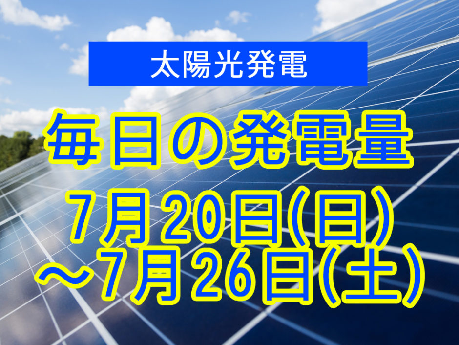 毎日の発電量2025年7月20日～7月26日