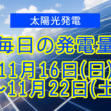 毎日の発電量2025年11月16日～11月22日