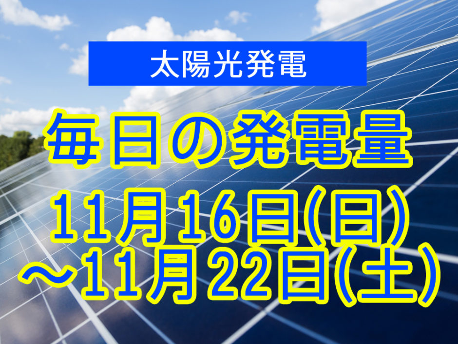 毎日の発電量2025年11月16日～11月22日